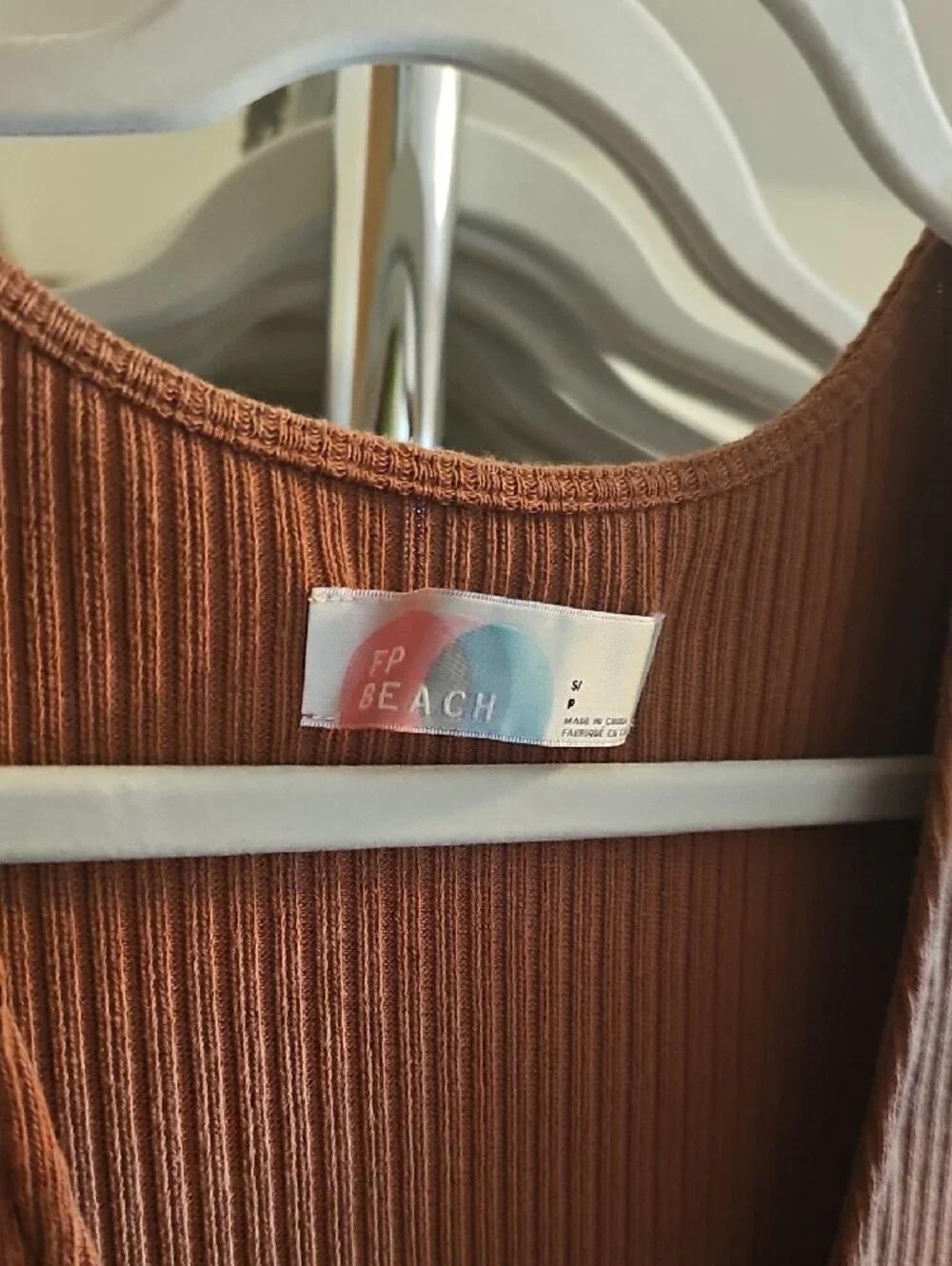 Free People Ribbed Mini Dress in Rust - Picture 2 of 4